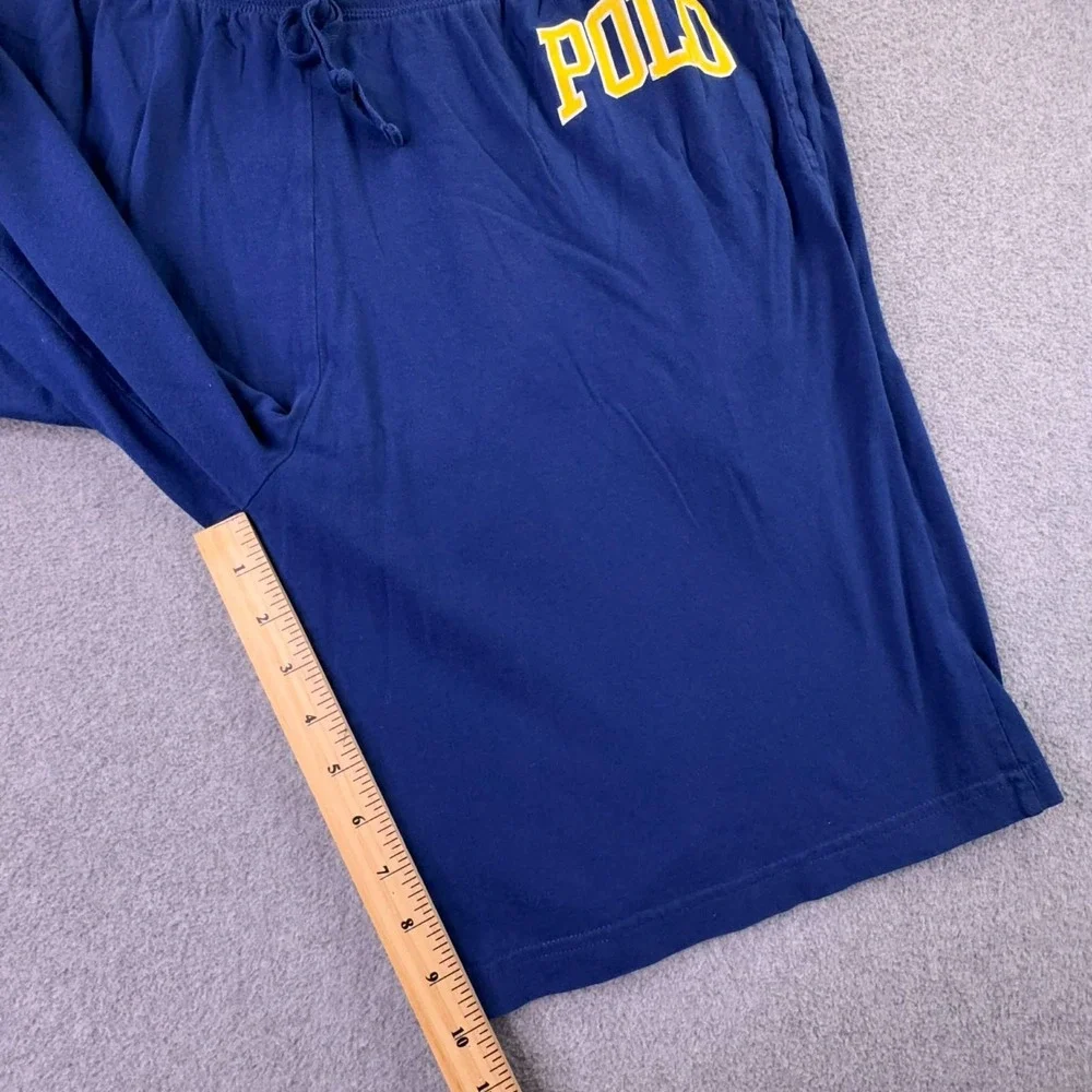 Polo Ralph Lauren Shorts Mens Large‎ Blue Lounge Sleepwear Drawstring Spellout
